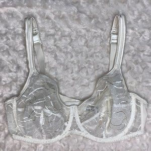 Millesia White Lace Underwire Bra 38D EUC